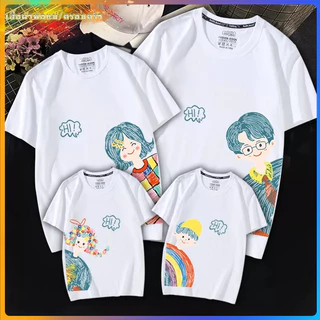 🔥พร้อมส่ง&COD🔥RINA STUDIO เสื้อผ้าพ่อแม่ลูก เสื้อแขนสั้น พิมพ์ลาย สําหรับครอบครัว แม่ ลูกชาย ลูกสาว ไซซ์