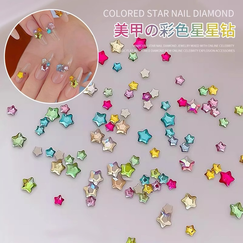 ดาวเพชร สำหรับแต่งเล็บขนาด4มิลและ6มิล 10 ชิ้นต่อแพค