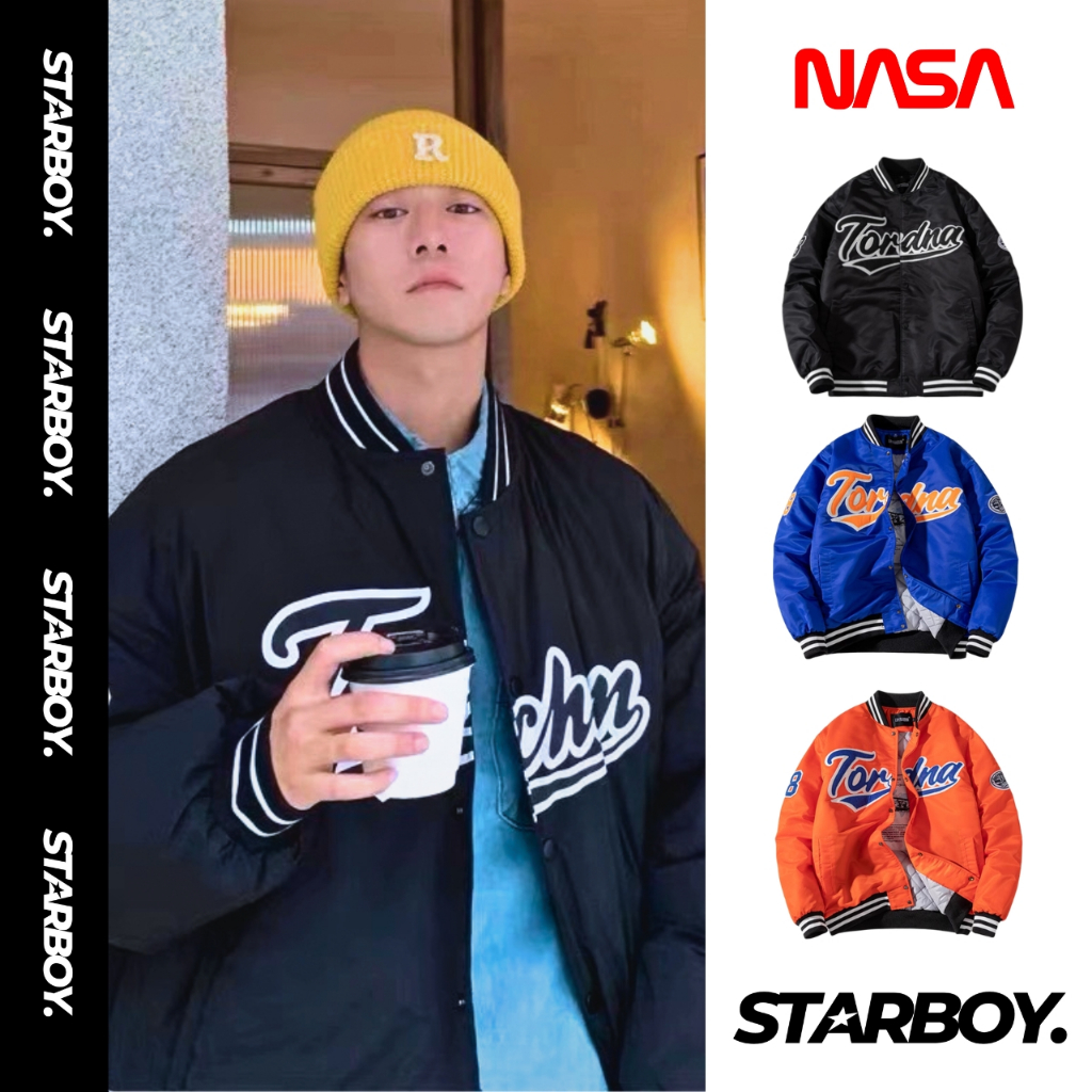เสื้อแจ็คเกตเบสบอล NASA ของแท้ 💯 มีป้าย TAG คุณภาพพรีเมี่ยม สินค้านำเข้าลิขสิทธิ์แท้ by STARBOY.