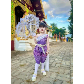 🌸ชุดไทยประยุกต์ผ้าฝ้าย คุณหนูคุนใจน่ารักมาก🎀สดใส สมวัย❤️