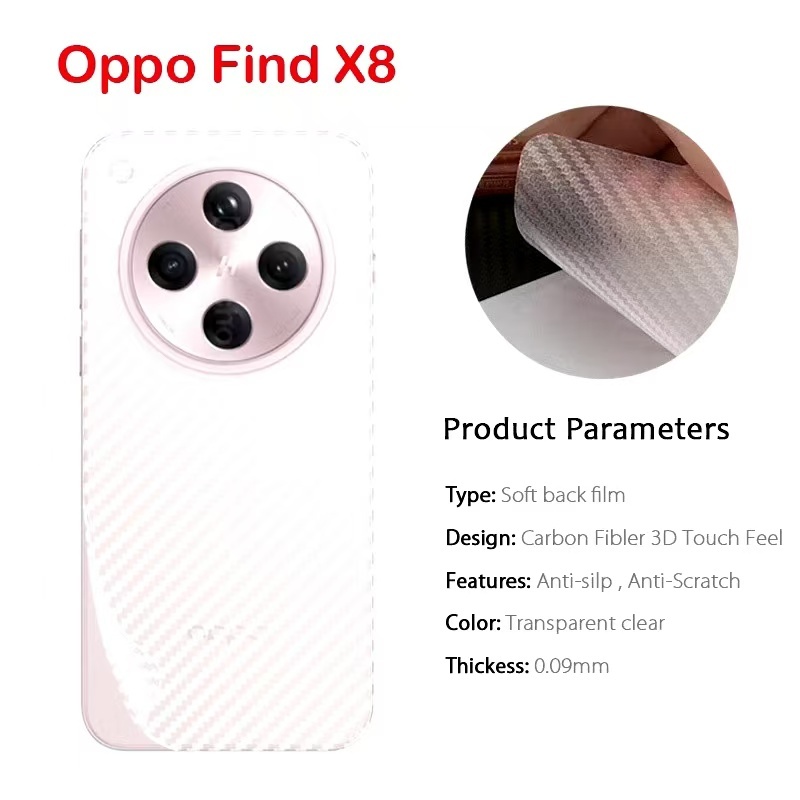 OPPO Find X8/OPPO Find X8Pro(ส่งในไทย)ฟิล์มหลังลายเคฟล่าOPPO Find X8 5G/OPPO Find X8 Pro 5Gตรงรุ่น