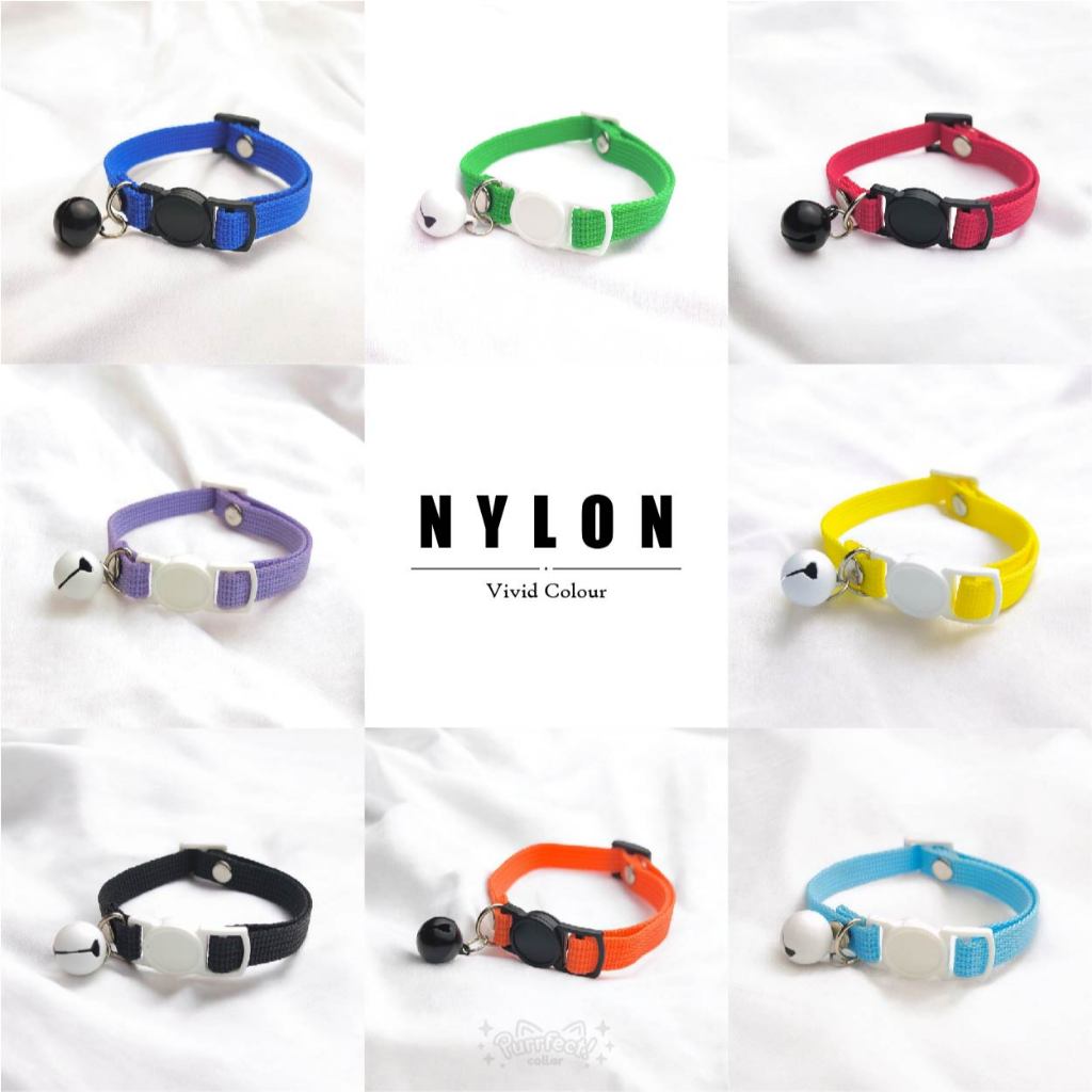 ปลอกคอแบบบาง พร้อมตัวล็อคนิรภัย [รุ่น NYLON]