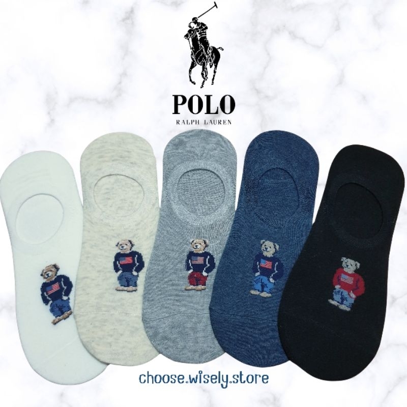 ⚡พร้อมส่ง⚡ ถุงเท้าซ่อนข้อน้องหมี Preppy Bear POLO RALPH LAUREN เกรด Outlet Size 34-40