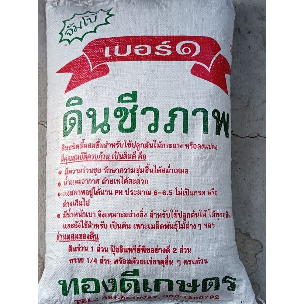 ดินชีวภาพ พร้อมปลูก ไม้กระถาง ลงแปลงปลูก ส่วนผสม ดินร่วน ปุ๋ยอินทรีย์ ทราย PH 6-6.5