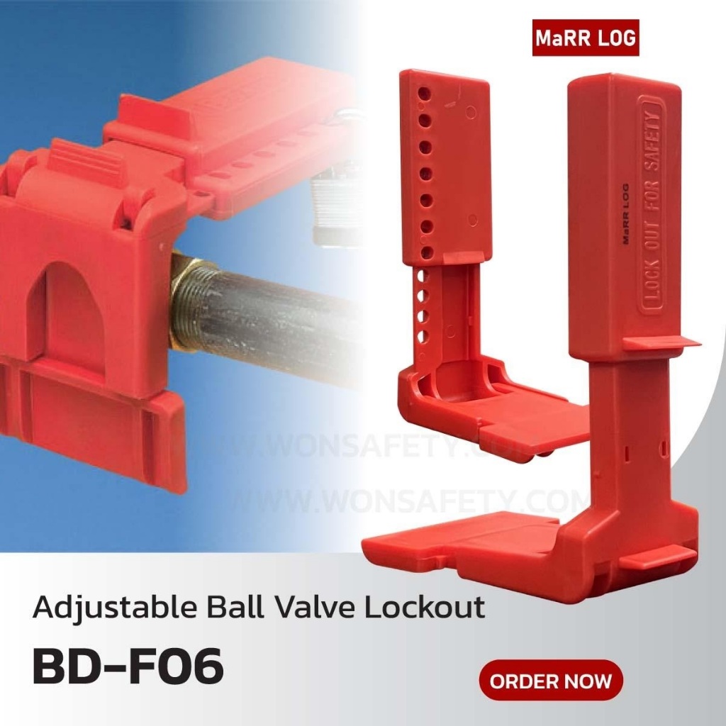 อุปกรณ์ล็อควาล์วนิรภัยAdjustable Ball Valve Lockout for 73-215mm Diameter Pipe BD-F06 (1ชิ้น)