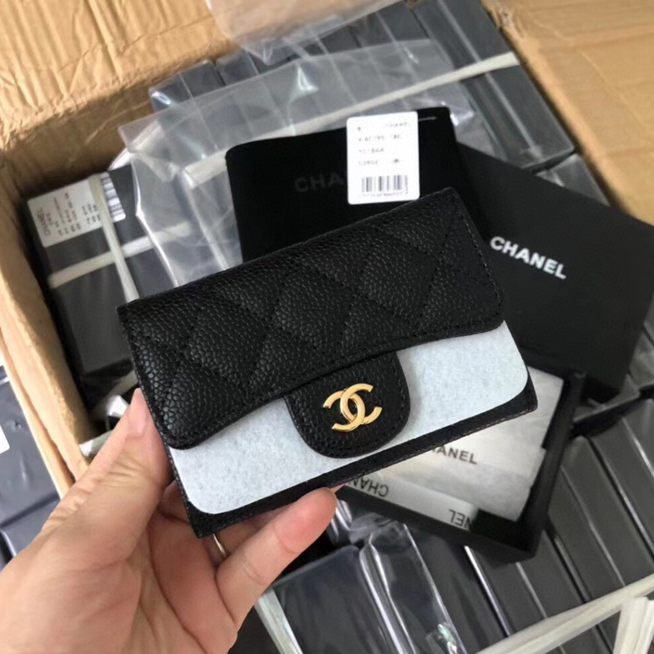 Pre order Ch@nel Card Holders calf leather Chane1 SZ11.5*7.5*2cm