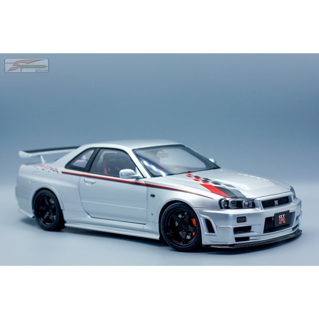 MotorHelix 1/18 Nissan Skyline GT-R R34 Nismo CRS Livery Silver