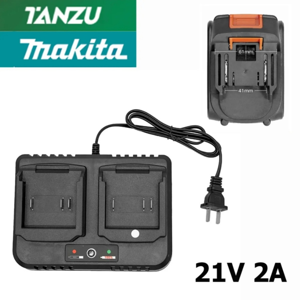 แท่นชาร์จแบตไร้สาย สามารถชาร์จได้พร้อมกันสองก้อน 21V 2A