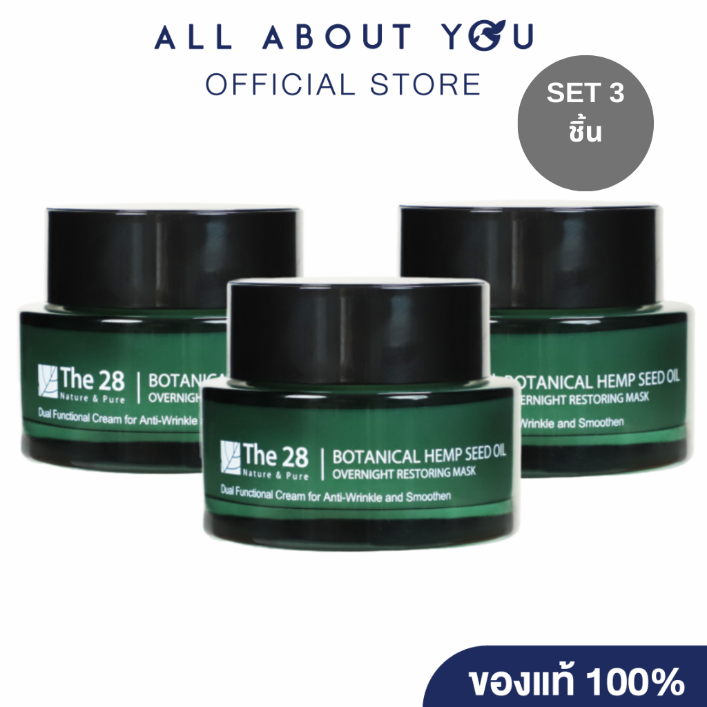 The28 [SET3 ชิ้น] Exp.08/2025 Botanical Overnight Restoring Mask40ml.