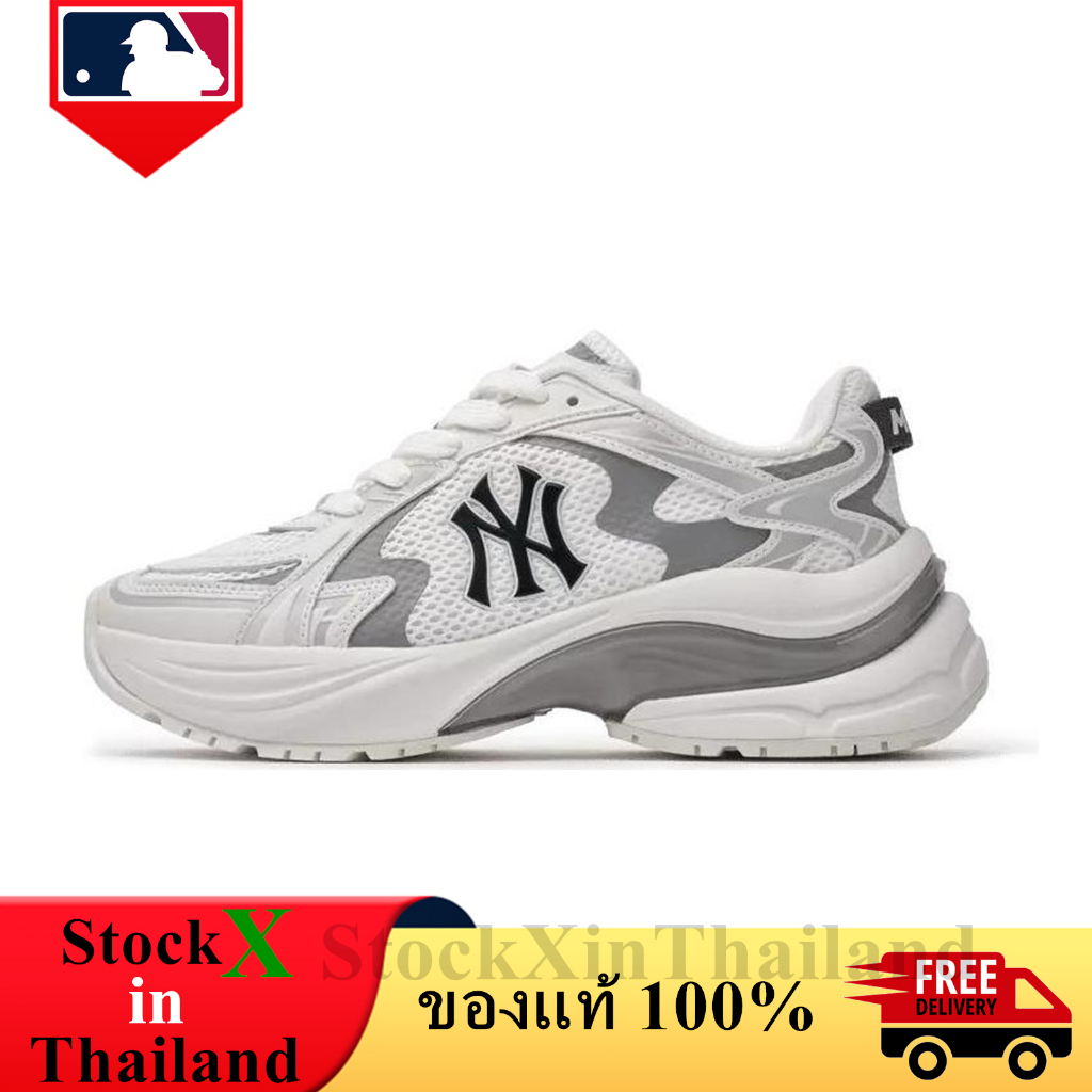 ของแท้ 100% MLB Bigball Chunky Curve Runner White รองเท้าผู้ชาย รองเท้าผู้หญิง