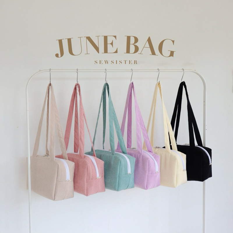 🧸June Bag🧸 กระเป๋าสะพายทรงสี่เหลี่ยม ผ้าลูกฟูก 6 สี made in Thailand