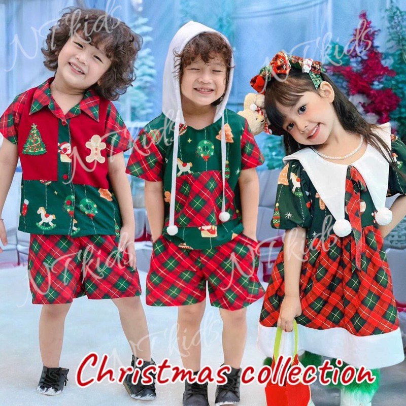 พร้อมส่ง ชุดคริสต์มาสเด็กหญิง ชุดคริสต์มาสเด็กชาย