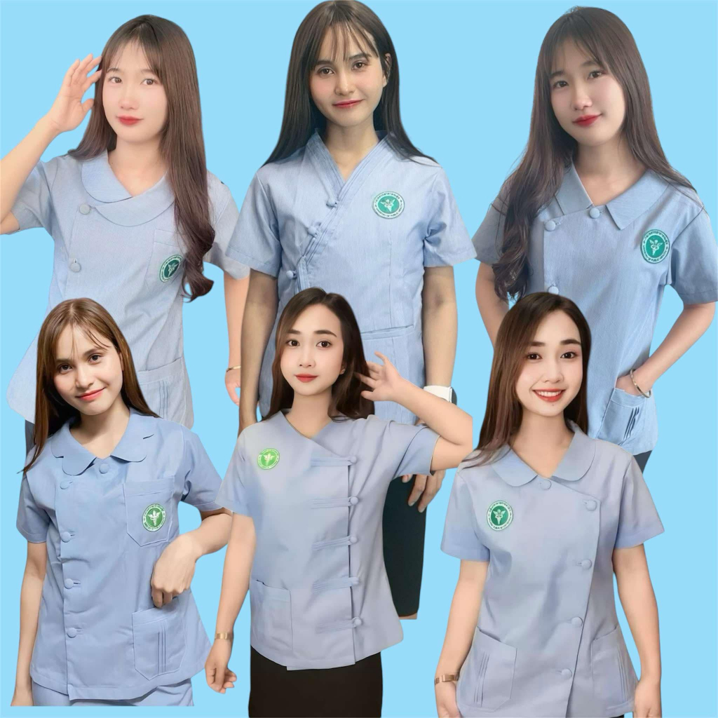 เสื้อฟ้าริ้วสาธารณสุข( รวมแบบกระดุมป้าย )