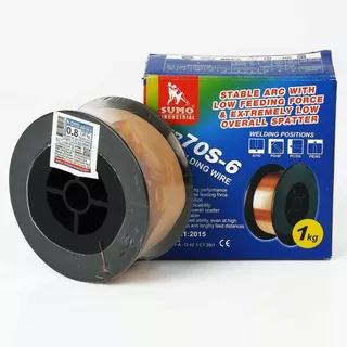 SUMO ลวดเชื่อม MIG Co2 ER70S-6 0.8mm.SUMO สำหรับงานเชื่อมที่มีความหนา 0.8 - 1.6 มม. ใช้แก๊ส