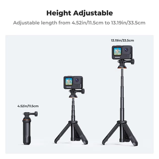 K&F MS10 Selfie Desktop Tripod 33CM For GoPro/DJI/Insta (KF09.133V3)