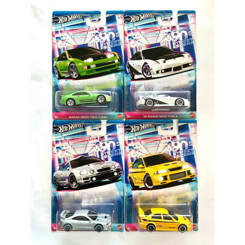 Hot Wheels | MITSUBISHI LANCER EVOLUTION VI | NISSAN 300ZX TWIN TURBO | ‘96 NISSAN 180 SX | ‘95 TOYOTA CELICA GT-FOUR