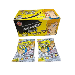 อมเปรี้ยวจี๊ดจ๊าด30ซอง อย.ไทย มีฮาลาล อมจี๊ดจ๊าดรสผลไม้ อมเปรี้ยว5บาท