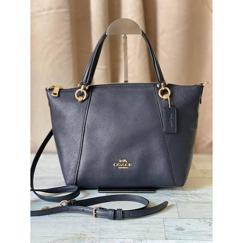 New Coach ทรงพัด หนังแท้  สีกรม ของแท้ 💯%
