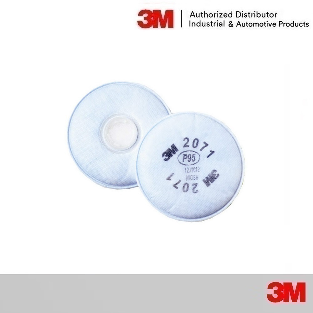 3M 2071 P95 แผ่นกรองฝุ่นละออง ขาว (แพ็ค2ชิ้น) P95 Filter/ Suitable for Woodworking/ Fit with 3M 6000