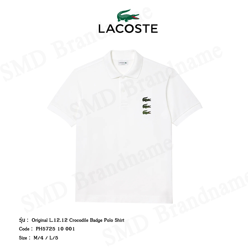 Lacoste เสื้อโปโล รุ่น Original L.12.12 Crocodile Badge Polo Shirt Code: PH5725 10 001