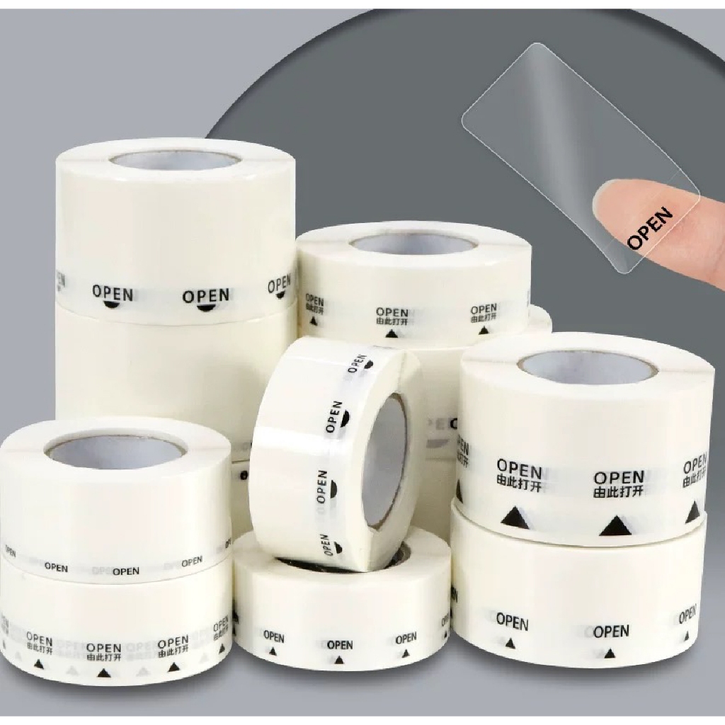 สติ๊กเกอร์ Sealแบบใส ฉีกง่ายสำหรับปิดผนึก Transparent Easy To Tear Off Adhesive Sealing Sticker บรรจุ 1,000 ชิ้น/ม้วน