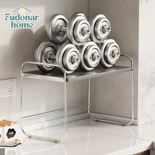 Fudonar ชั้น rack แบบคล่อมไมโครเวฟ ชั้นวางของในครัวแบบปรับได้ เหล็กทั้งชิ้น แข็งแรงทนทาน