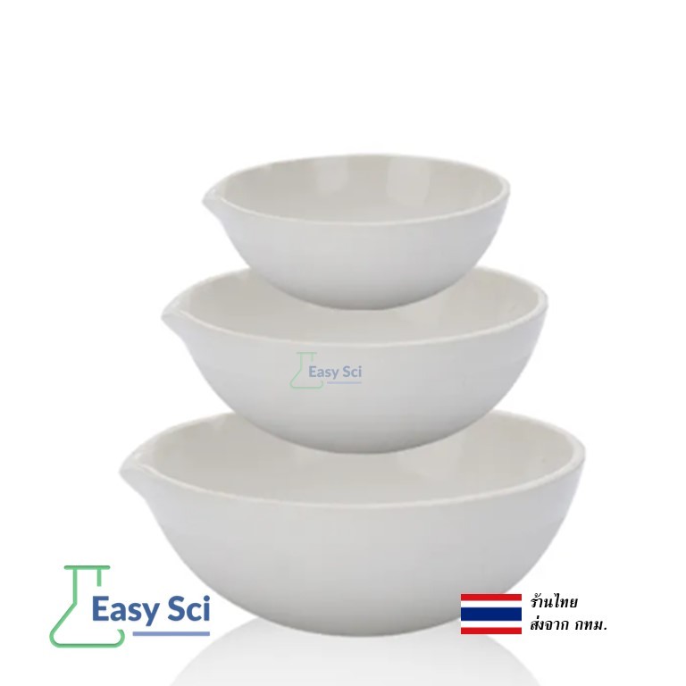 ชามระเหย เซรามิค Evaporating Dish ถ้วยกระเบื้อง Porcelain Basin Round Bottom with Spout Lab ห้องทดลอง - รูปที่ 3