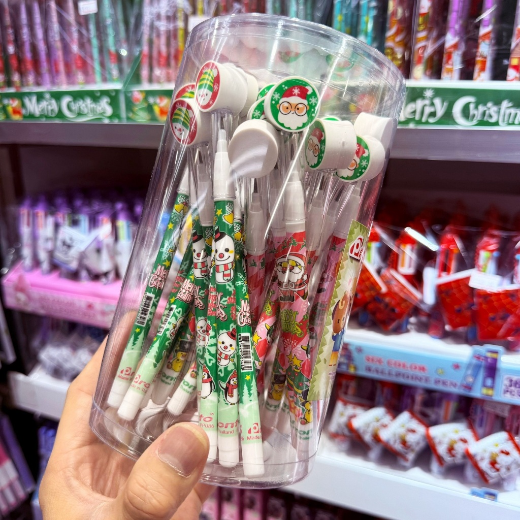ดินสอต่อไส้คริสมาสต์ ค่าส่งถูก ดินสอคริสมาสต์ Cristmas ของแจกปีใหม่ ของขวัญปีใหม่ ของแจกเด็ก พร้อมส่งจากไทย