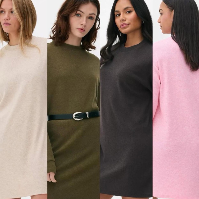 มินิเดรสแขนยาวคอกลมทรงปล่อย Primark Mini Jumper Dress เข้าใหม่