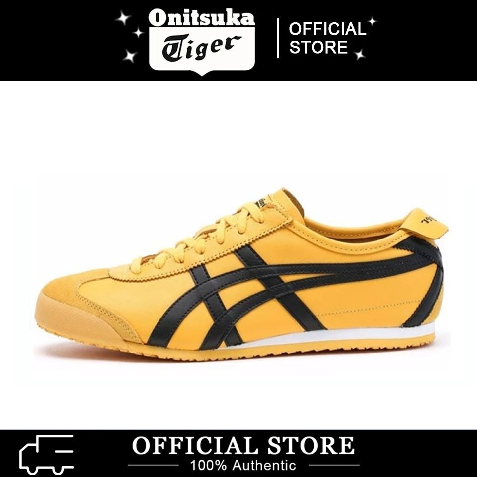 【100% Original 】Tiger MEXICO 66 Yellow/Black 1183C102-751 Low Top Unisex Sneakers
