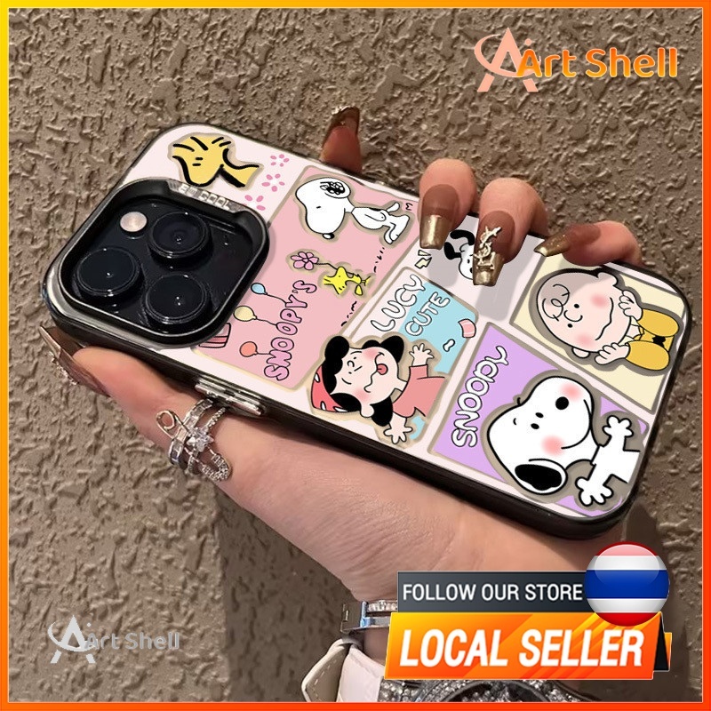 Snoopy น่ารักจัง แฟชั่นการ์ตูนดูเดิล เคสไอโฟน iPhone 15 11 14 13 16 12 Pro Max XS X XR Max 14 7 8 Plus 7Plus SE 2020 เคส