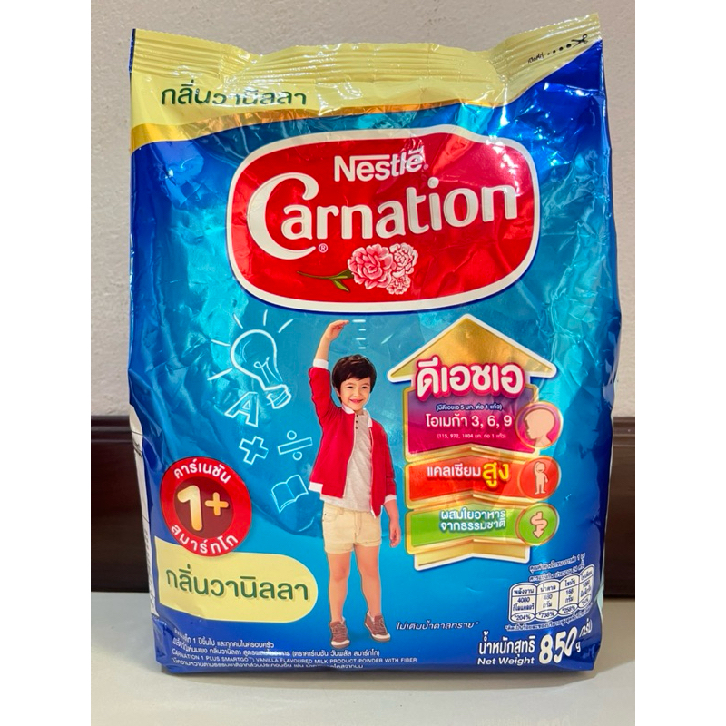 นมผงคาร์เนชั่น 1+ รสวนิลลา canation 1+ ขนาด 850g 1 ถุง