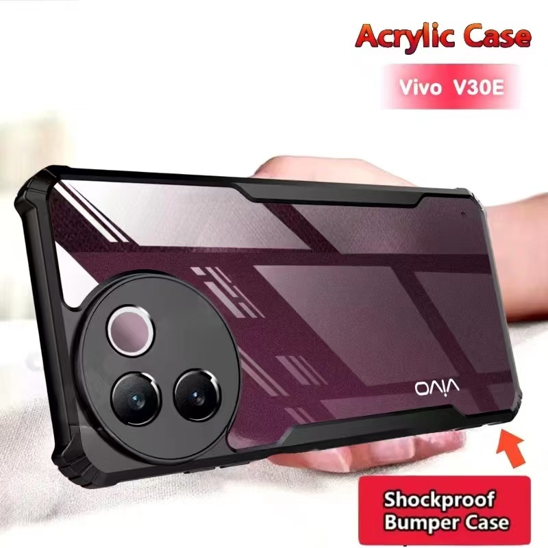เคสกันรอยกล้อง PC+TPU สำหรับVivo V30E Y39 กันกระแทก เคสหลังใส