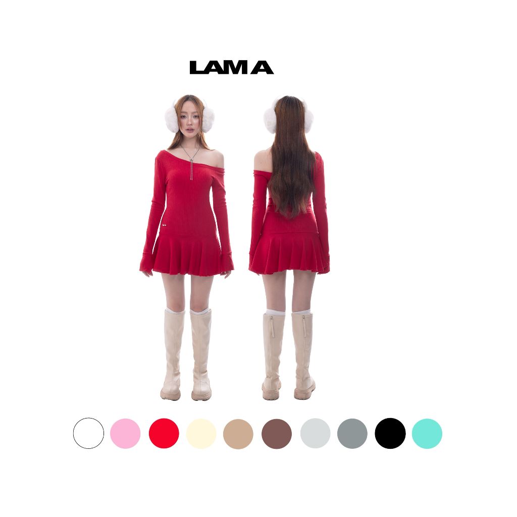Item minidress เดรสlama ปาดข้าง