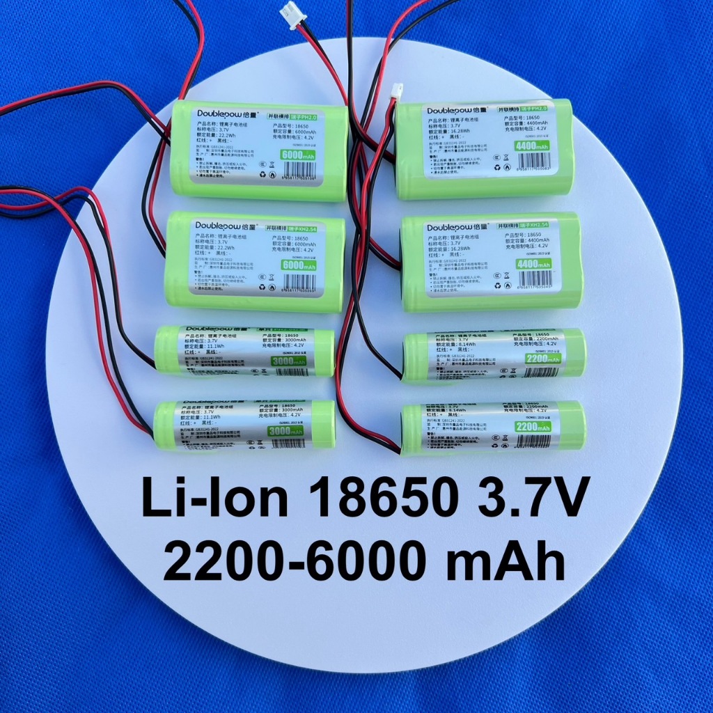 ถ่านชาร์จ 18650 Li-Ion 3.7V ขนาด 2200mAh,3000mAh,4400mAh,6000mAh ขั้ว XP2.54 ขั้ว PH2.0