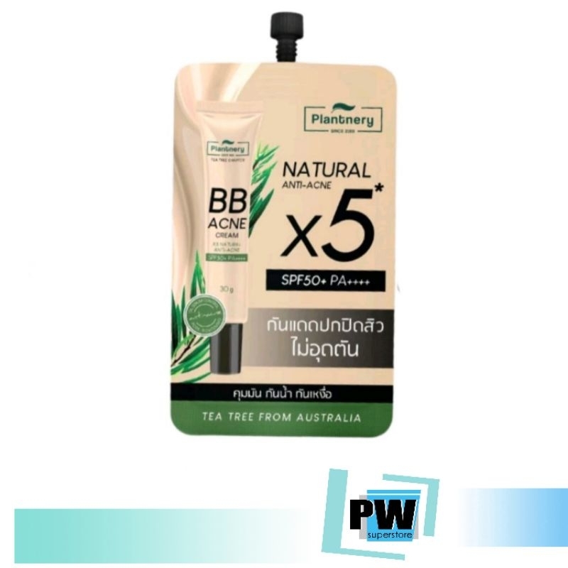 [ลดวันนี้เท่านั้น!!!] ใหม่ล่าสุด : หมดอายุ 11/2025 รับประกันสินค้าแท้100% Plantnery Tea Tree BB Acne กันแดด SPF50+ PA+++