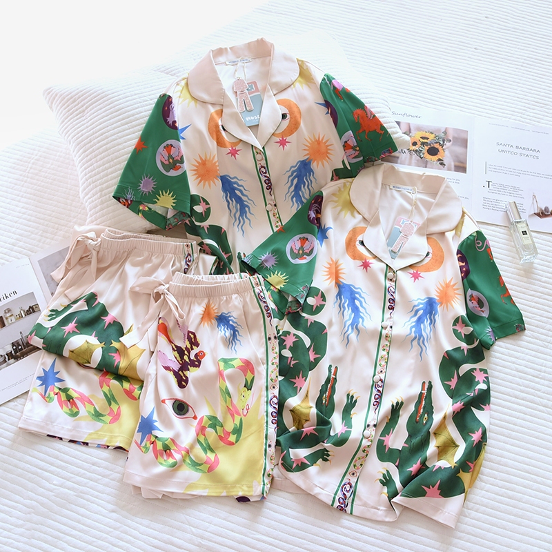 ชุดนอน Mulen (Muslin Pajamas) Silk Satin รุ่น (N3196 T3196)