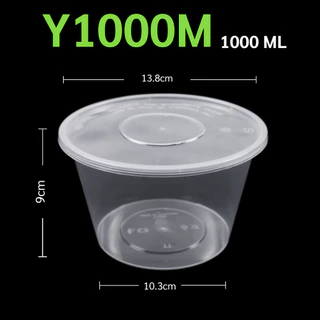 ยกลังพร้อมส่ง!![ยกลัง300ชุด]1000ML ถ้วยพลาสติก กล่องใส่อาหารพลาสติก ถ้วยใส่ไมโครเวฟ ใส่อาหาร/ใส่ซุป รุ่น Y1000M-300P