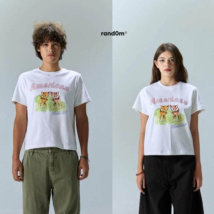 rand0m piece - Deer Cropped tee เสื้อยืด unisex