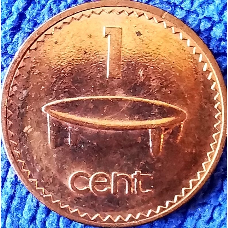 เหรียญ​ฟิจิ​ Fiji, 1 Cent, (Elizabeth​ II), ใช้แล้ว, #​2832T