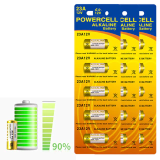 ถ่าน 23a 12v ถ่านกริ่งไร้สาย รีโมตรถยนต์ รุ่น Power cellalkaline Battery 1 แผงมี 5 ก้อน