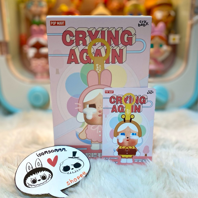 (พร้อมส่ง)ใช้โค้ด 30% แฟชั่นได้ค่ะ POP MART พวงกุญแจ CRYBABY Crying Again (เช็คการ์ด ไม่แกะตัว)