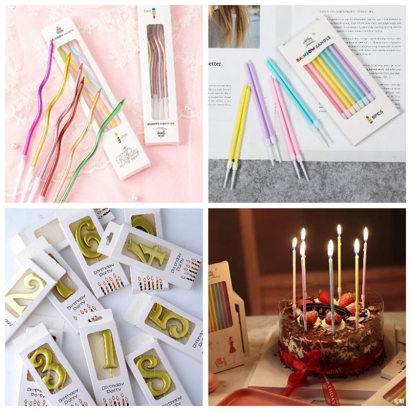 L138 เทียนวันเกิด เทียนเป่าเค้ก เทียนตัวเลข พร้อมส่งจากไทย