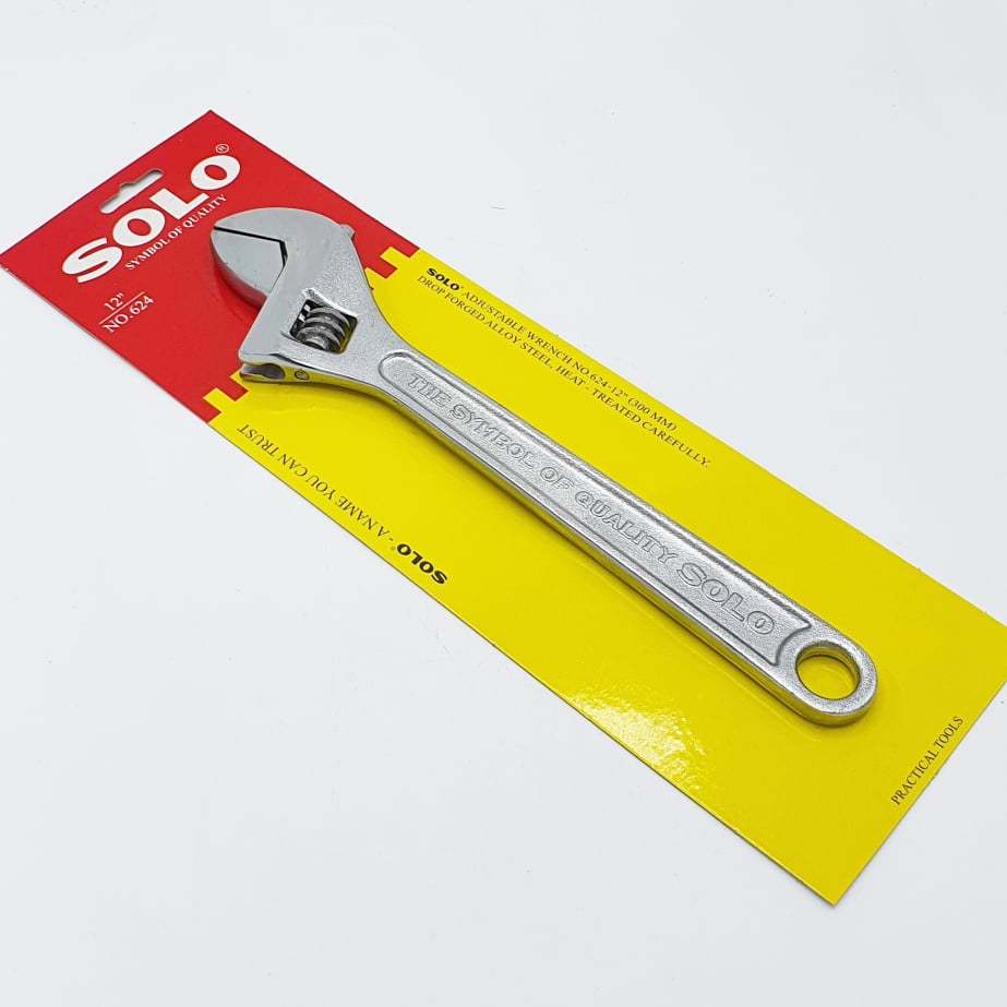 (คำสั่งละ 1 ชิ้น)SOLO โซโล ประแจเลื่อน กุญแจเลื่อนโซโล No.624 ประแจเลื่อนขนาด 12,10,8,6 นิ้ว สินค้าพร้อมส่ง ของแท้ 100%