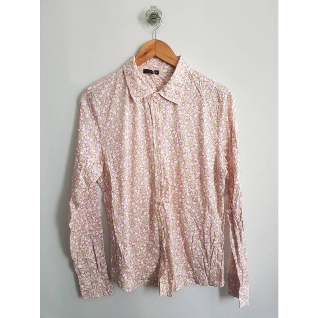 เสื้อเชิ้ตผ้ายืดคอตตอน ลายดอก J.Crew 42/25