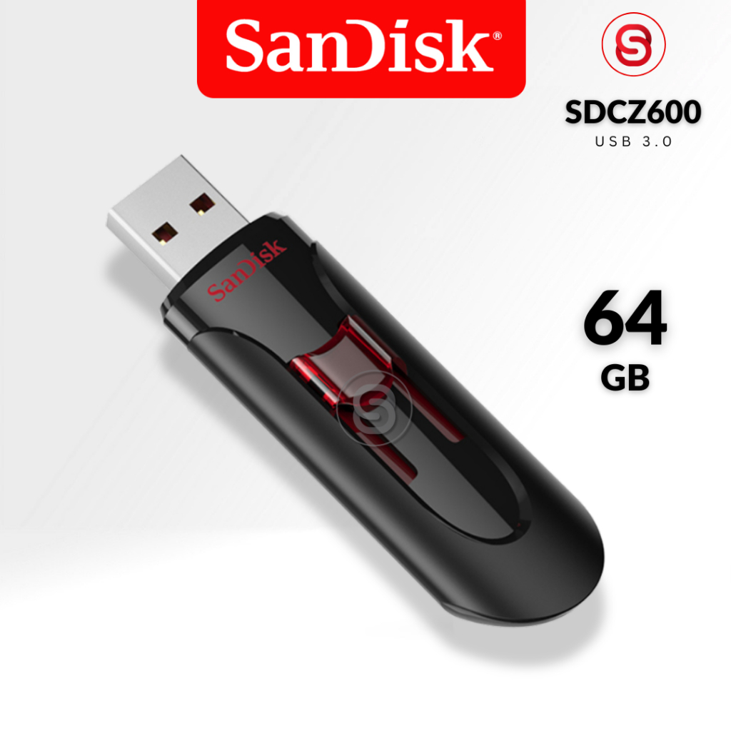 Sandisk CRUZER GLIDE 64GB USB 3.0 Flash Drive (SDCZ600_064G_G35) แฟลซไดร์ฟ รับประกัน 5 ปี Synnex