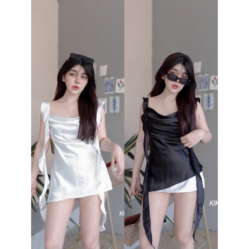 พร้อมส่งแขนนกุดแต่งรบายสไตล์เวียดนาม งานผ้าซาตินสวยหรู ดูดี ฟรีไซส์