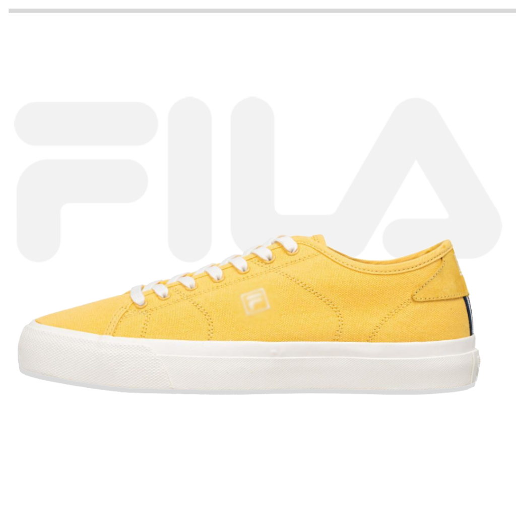 รองเท้าผ้าใบ Fila ลุคคลาสสิก สวมใส่สบาย สีเหลือง สีครีมไข่