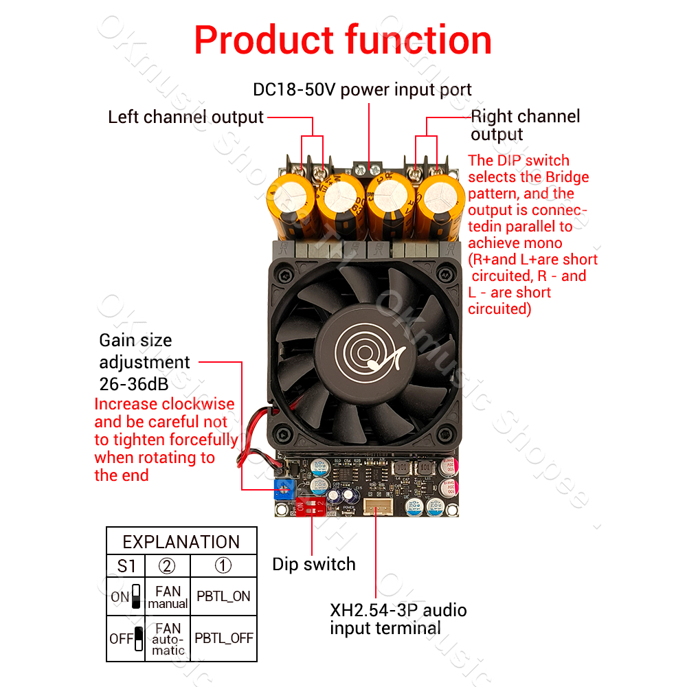 แท้ แอมป์จิ๋วขับซับ zk3002 TPA3255 300W*2 zk 3002 แอมป์จิ๋วขับซับ แอมป์ขับซับเบส แอมขับซับเบส zk-3002 ขับซับเบส รูปที่ 7