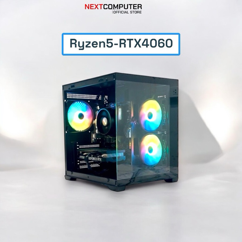 Nextcomputer RYZEN5 4500 l RTX4060 l RAM 16GB l เคสตู้ปลา